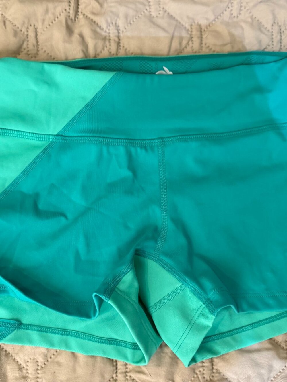 Medium teal rabbit racing spandex shorts